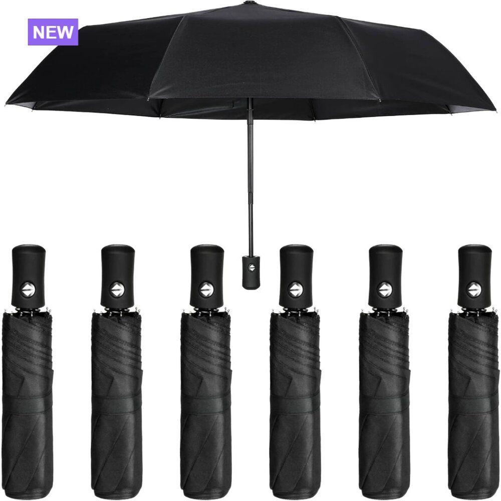 6 Pack Automatic Open Windproof Compact Umbrella … - image 1